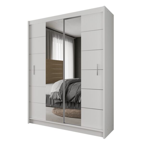 Olso 180cm Center Mirror Sliding Door Wardrobe